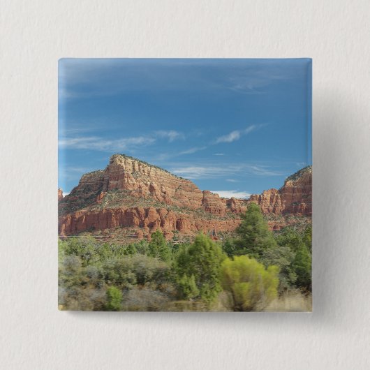 Sedona rode rotsen vierkante button 5,1 cm (Voorkant)