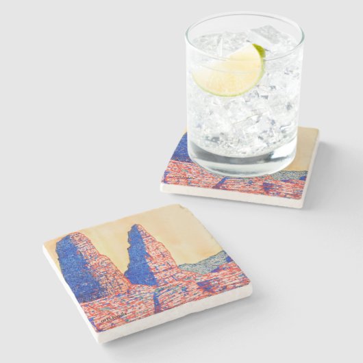 SEDONA roept u op Stenen Onderzetter (Zijkant)