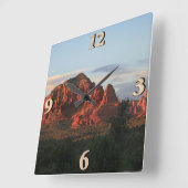 Sedona Sunset Vierkante Klok (Hoek)