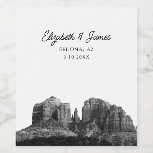 Sedona Trouwgunst Arizona gepersonaliseerd Wijn Etiket (Enkel label)
