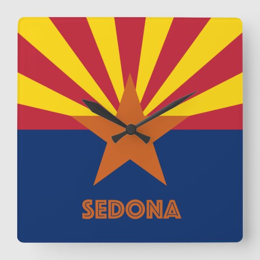 Sedona-vlag Vierkante Klok (Voorkant)