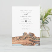 SEDONA Waterverf Boho Desert Foto Weddenschap Kaart (Staand voorkant)
