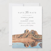 SEDONA Waterverf Desert Skyline Save the Date Inv Kaart (Voorkant)