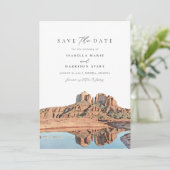 SEDONA Waterverf Desert Skyline Save the Date Inv Kaart (Staand voorkant)