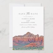 SEDONA-Waterverf Desert Skyline Save the Date Kaart (Voorkant)