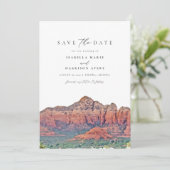 SEDONA-Waterverf Desert Skyline Save the Date Kaart (Staand voorkant)