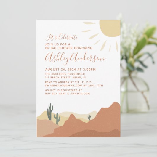 Sedona, Woestijn, Uitnodiging voor bruidsdouche (Staand voorkant)