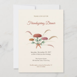 Sedum en fonteinkruid Friendsgiving uitnodiging