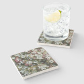 Sedum spathulifolium Succulents Floral Stenen Onderzetter (Zijkant)