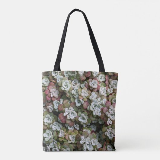 Sedum spathulifolium Succulents Floral Tote Bag (Achterkant)
