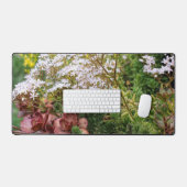 Sedum vetplanten met witte bloesems bureaumat (Keyboard & Muis)