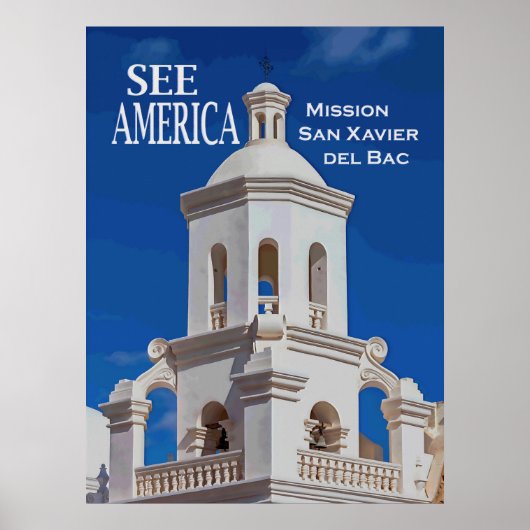 "See America" missie San Xavier Poster (Voorkant)
