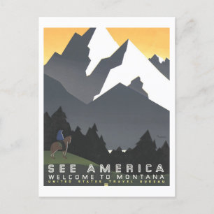  "See America" Montana Travel Poster Briefkaart