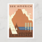 "See America" Montana Travel Poster Briefkaart (Voorkant)