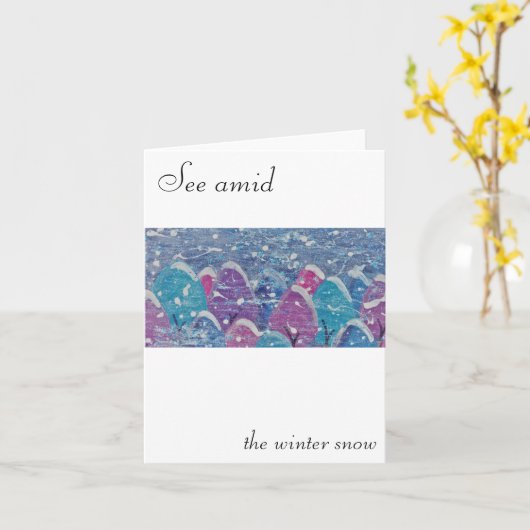 See amid the Winter snow Christmas card Kaart (Gele Bloem)