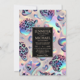 SEE BACK All-In-One Exotic Posh Wedding Invitation Kaart