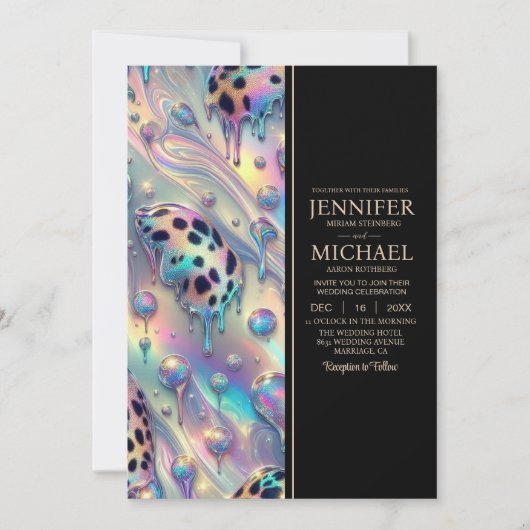 SEE BACK All-In-One Exotic Posh Wedding Invitation Kaart (Voorkant)