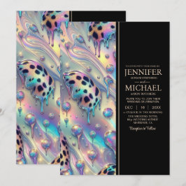 SEE BACK All-In-One Exotic Posh Wedding Invitation Kaart