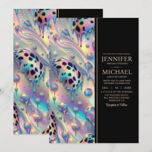 SEE BACK All-In-One Exotic Posh Wedding Invitation Kaart (Voorkant / Achterkant)