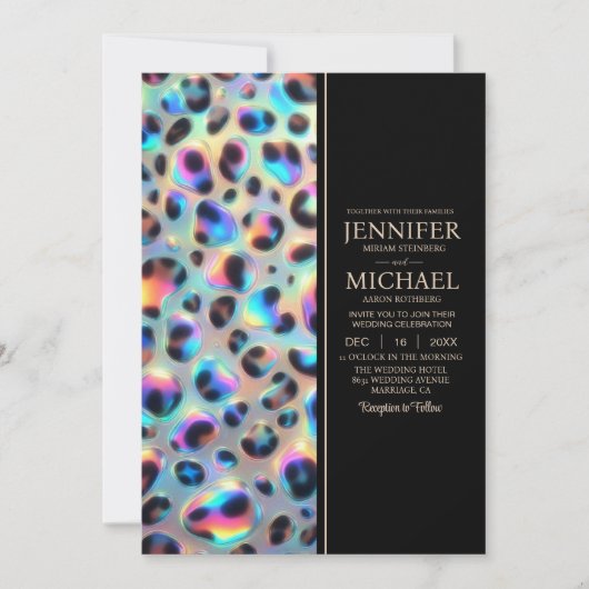 SEE BACK All-In-One Exotic Posh Wedding Invitation Kaart (Voorkant)