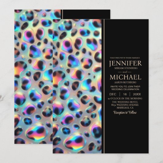 SEE BACK All-In-One Exotic Posh Wedding Invitation Kaart (Voorkant / Achterkant)