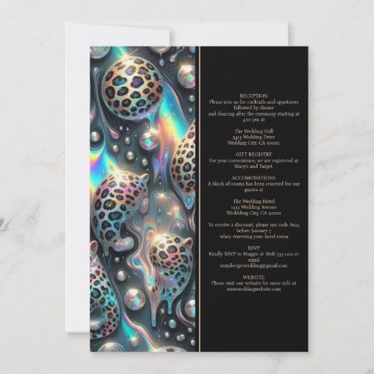 SEE BACK All-In-One Exotic Posh Wedding Invitation Kaart (Achterkant)