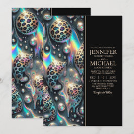 SEE BACK All-In-One Exotic Posh Wedding Invitation Kaart