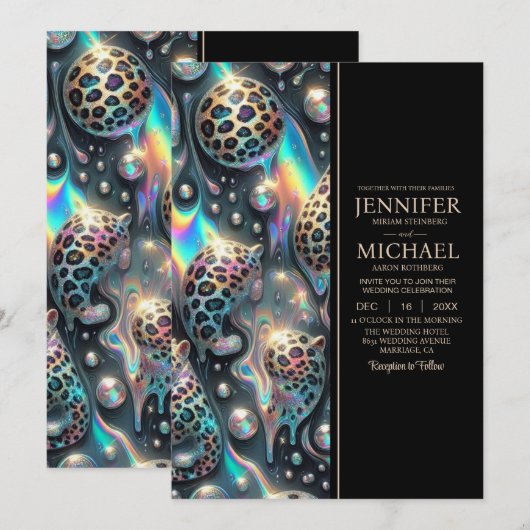 SEE BACK All-In-One Exotic Posh Wedding Invitation Kaart (Voorkant / Achterkant)