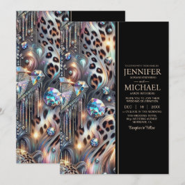 SEE BACK All-In-One Exotic Posh Wedding Invitation Kaart