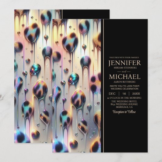 SEE BACK All-In-One Exotic Posh Wedding Invitation Kaart (Voorkant / Achterkant)