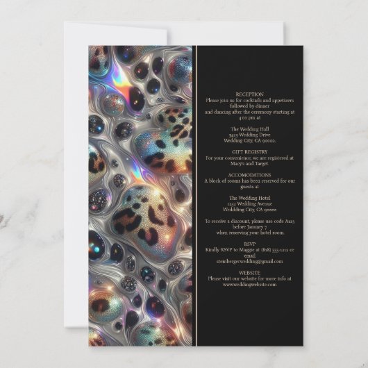 SEE BACK All-In-One Exotic Posh Wedding Invitation Kaart (Achterkant)