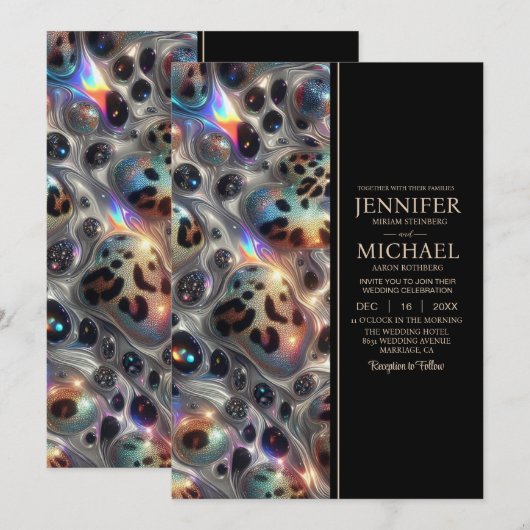 SEE BACK All-In-One Exotic Posh Wedding Invitation Kaart (Voorkant / Achterkant)