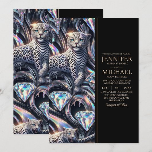 SEE BACK All-In-One Exotic Posh Wedding Invitation Kaart (Voorkant / Achterkant)