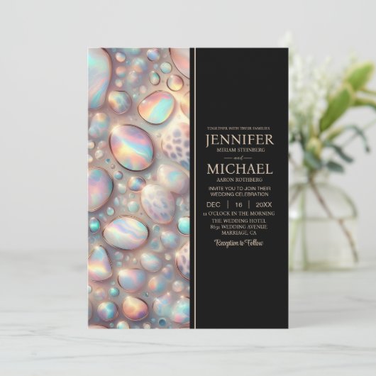 SEE BACK All-In-One Exotic Posh Wedding Invitation Kaart (Staand voorkant)