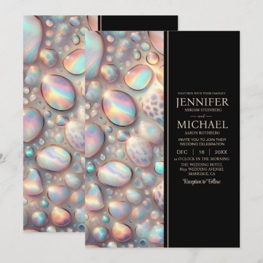 SEE BACK All-In-One Exotic Posh Wedding Invitation Kaart (Voorkant / Achterkant)