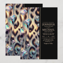 SEE BACK All-In-One Exotic Posh Wedding Invitation Kaart