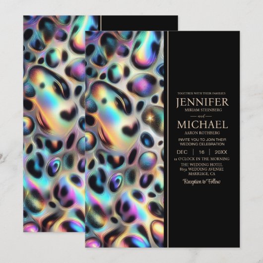 SEE BACK All-In-One Exotic Posh Wedding Invitation Kaart (Voorkant / Achterkant)