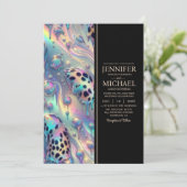 SEE BACK All-In-One Exotic Posh Wedding Invitation Kaart (Staand voorkant)