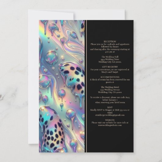 SEE BACK All-In-One Exotic Posh Wedding Invitation Kaart (Achterkant)