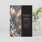 SEE BACK All-In-One Exotic Posh Wedding Invitation Kaart (Staand voorkant)