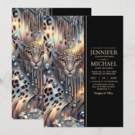 SEE BACK All-In-One Exotic Posh Wedding Invitation Kaart