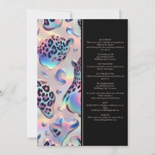 SEE BACK All-In-One Exotic Posh Wedding Invitation Kaart (Achterkant)