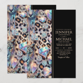 SEE BACK All-In-One Exotic Posh Wedding Invitation Kaart