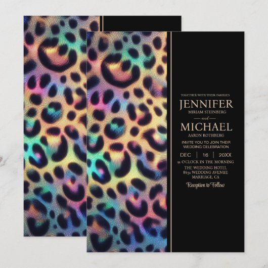 SEE BACK All-In-One Exotic Posh Wedding Invitation Kaart (Voorkant / Achterkant)