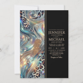 SEE BACK All-In-One Exotic Posh Wedding Invitation Kaart