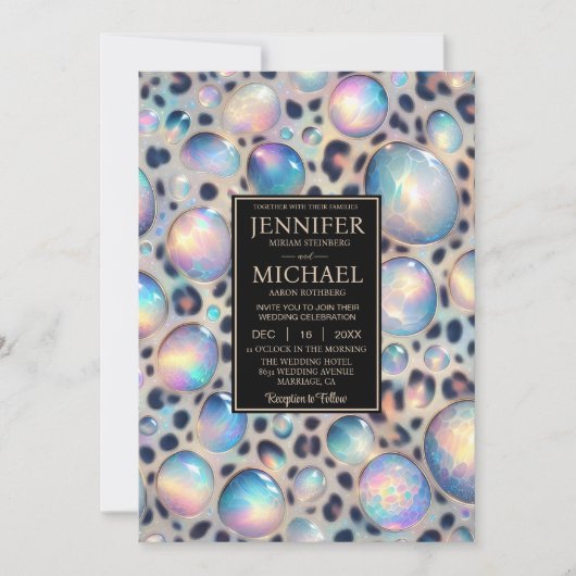 SEE BACK All-In-One Exotic Posh Wedding Invitation Kaart (Voorkant)