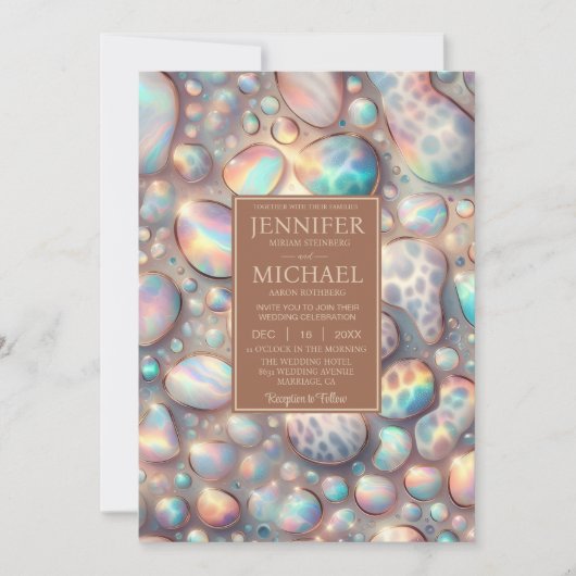 SEE BACK All-In-One Exotic Posh Wedding Invitation Kaart (Voorkant)