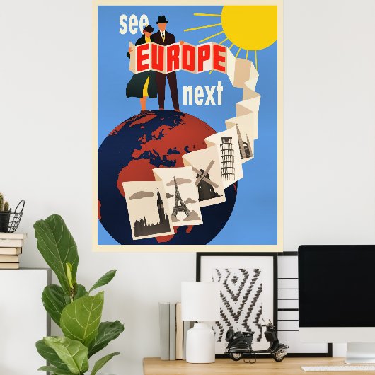 See Europe Next travel poster, Poster (Thuiskantoor)