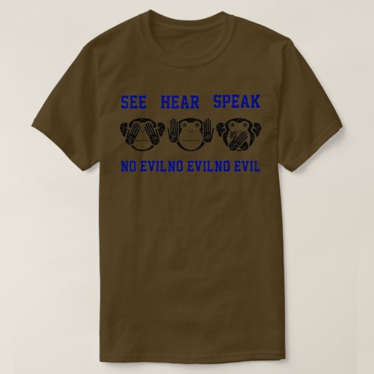 See Hear Speak No Evil  3 Monkeys  Resist  T-shirt (Design voorkant)