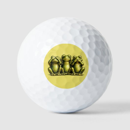 See Hear Speak No Evil Funny Frogs Golfballen (Voorkant)